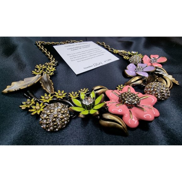 Limited Edition Joan Rivers Enchanted Garden Necklace With Crystals & Enamel - Picture 2 of 4